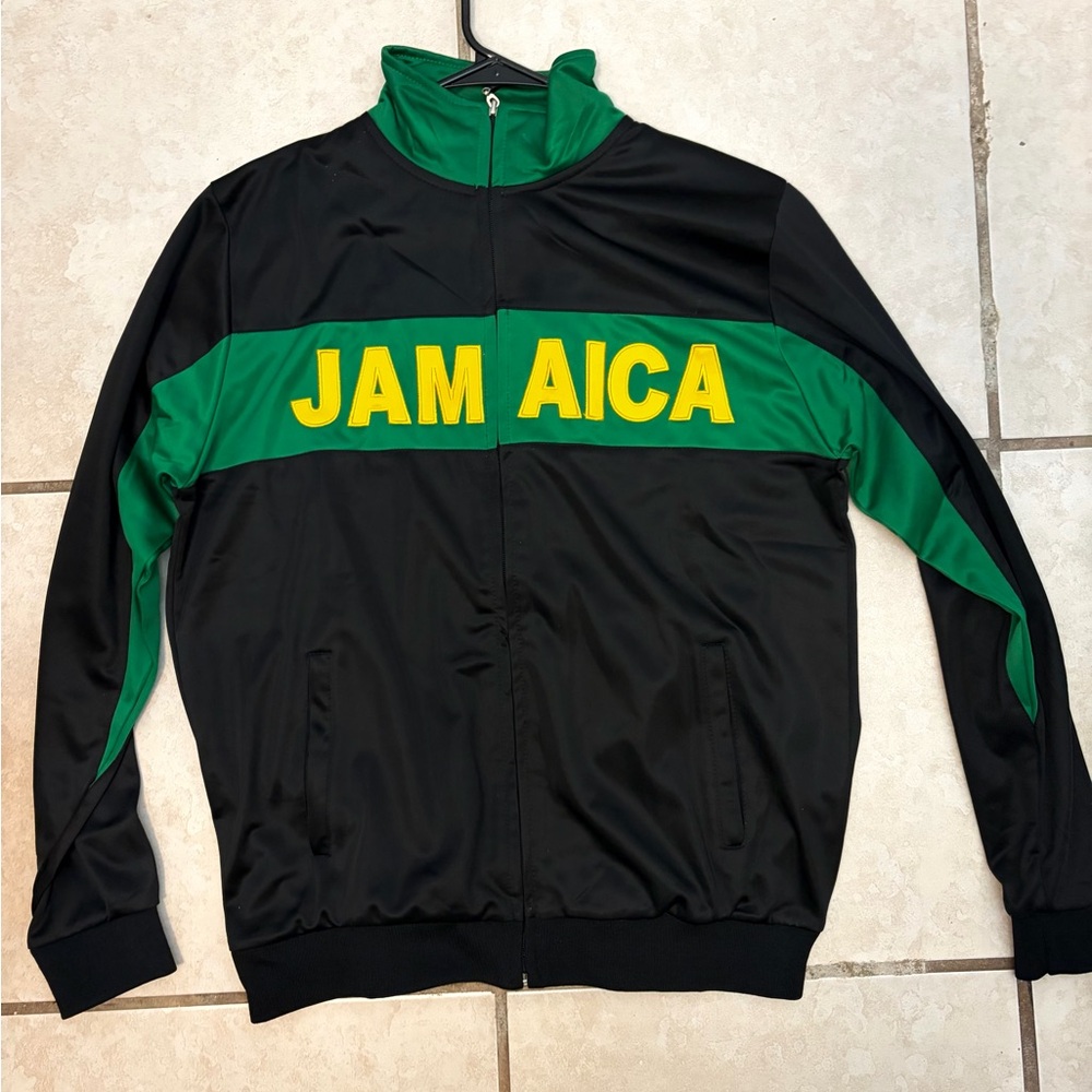 Black and Green Jamaica Track Jacket